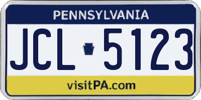 PA license plate JCL5123