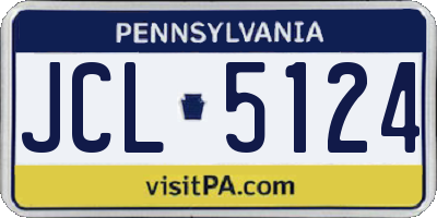 PA license plate JCL5124