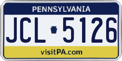 PA license plate JCL5126