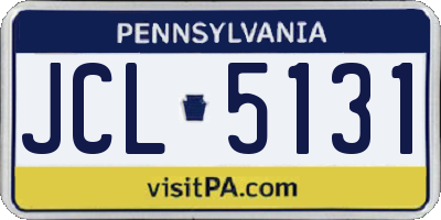 PA license plate JCL5131