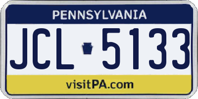 PA license plate JCL5133
