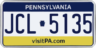 PA license plate JCL5135