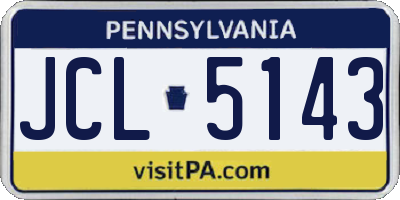 PA license plate JCL5143