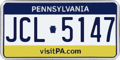 PA license plate JCL5147