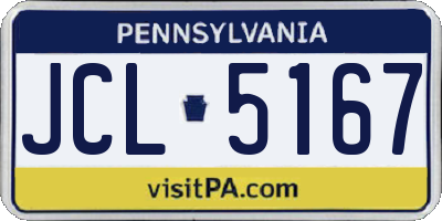 PA license plate JCL5167