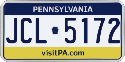 PA license plate JCL5172