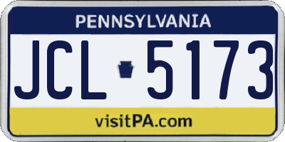 PA license plate JCL5173