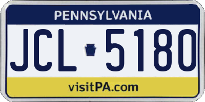 PA license plate JCL5180