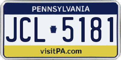 PA license plate JCL5181