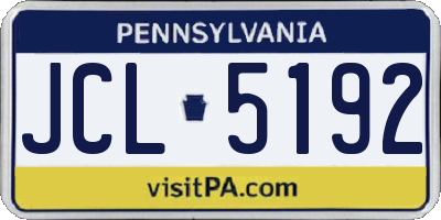 PA license plate JCL5192
