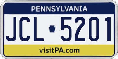 PA license plate JCL5201