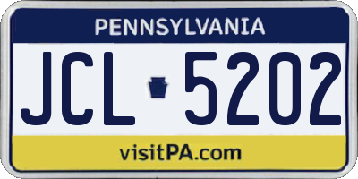 PA license plate JCL5202