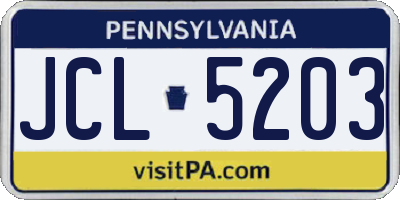PA license plate JCL5203