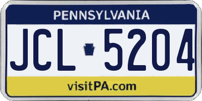 PA license plate JCL5204