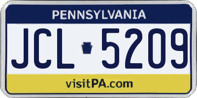 PA license plate JCL5209