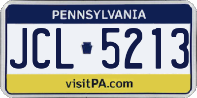 PA license plate JCL5213