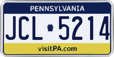 PA license plate JCL5214