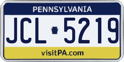 PA license plate JCL5219