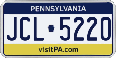 PA license plate JCL5220