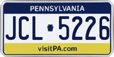 PA license plate JCL5226