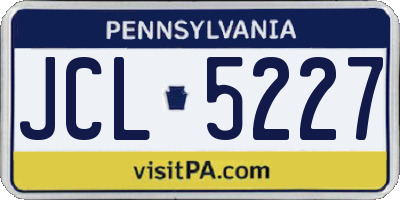 PA license plate JCL5227