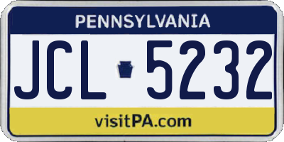 PA license plate JCL5232