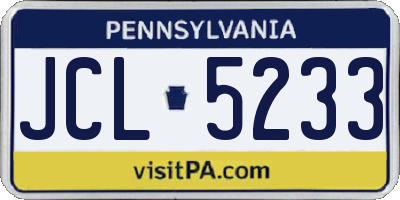 PA license plate JCL5233