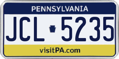 PA license plate JCL5235