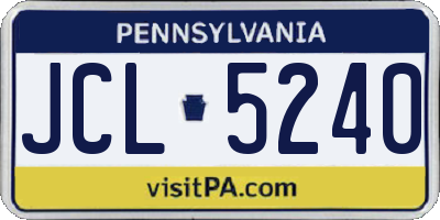 PA license plate JCL5240