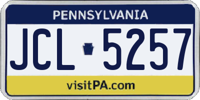 PA license plate JCL5257