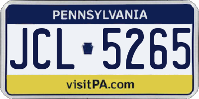 PA license plate JCL5265