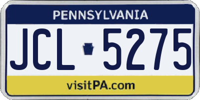 PA license plate JCL5275
