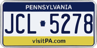 PA license plate JCL5278