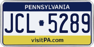 PA license plate JCL5289