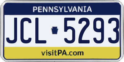 PA license plate JCL5293