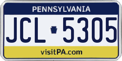 PA license plate JCL5305