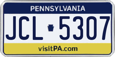 PA license plate JCL5307