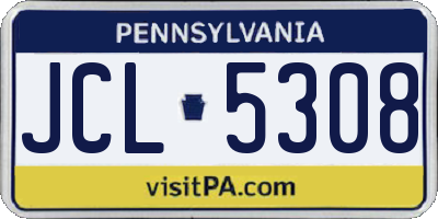 PA license plate JCL5308