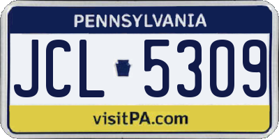 PA license plate JCL5309