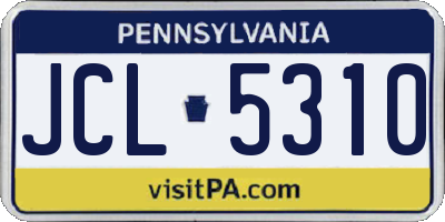 PA license plate JCL5310