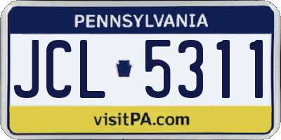 PA license plate JCL5311