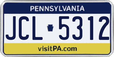 PA license plate JCL5312