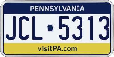 PA license plate JCL5313