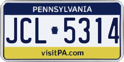 PA license plate JCL5314