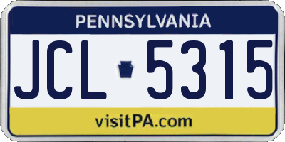PA license plate JCL5315