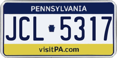 PA license plate JCL5317