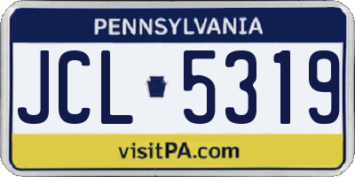 PA license plate JCL5319