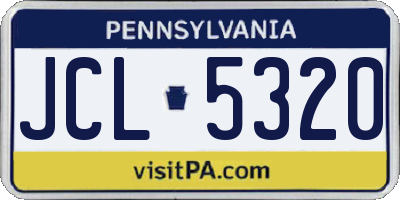 PA license plate JCL5320