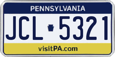 PA license plate JCL5321