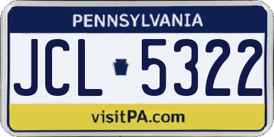 PA license plate JCL5322